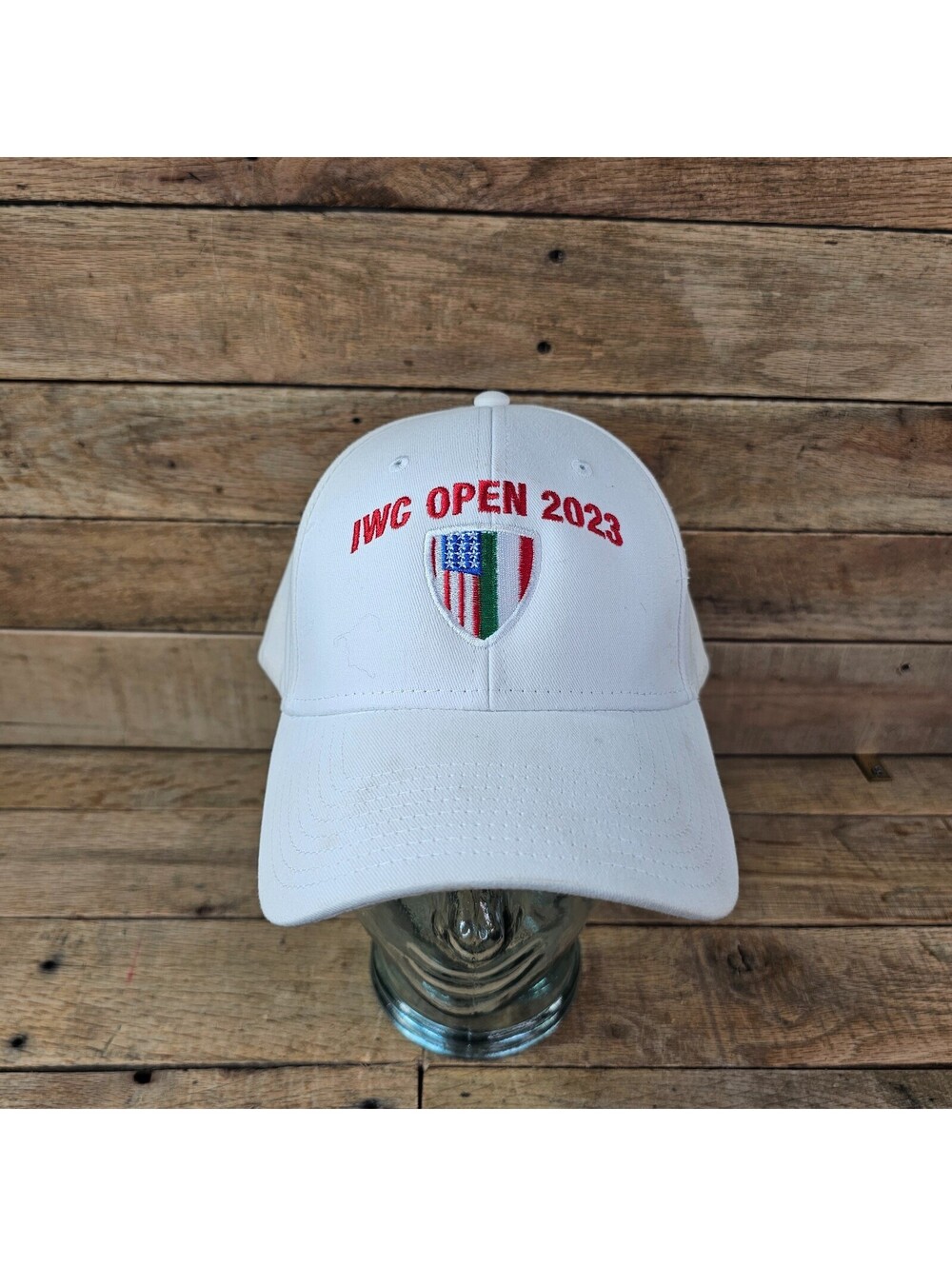 IWG Open 2023 White Golf Hat CapAmerica Adjustable Strapback USA Italy Flag New
